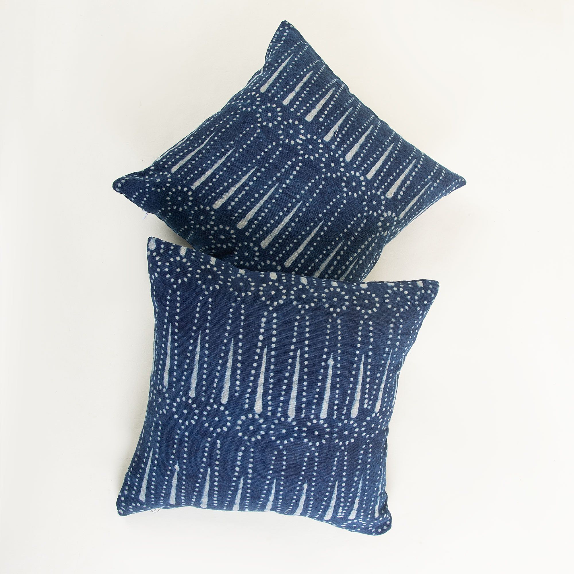 Indigo Hand Block Soft Cotton Canvas Cushion Cover For Living